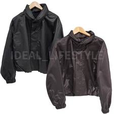 UNIQLO U Coated Short Blouson S-XXL Black Dark Brown Oversized Women 480062 NWT