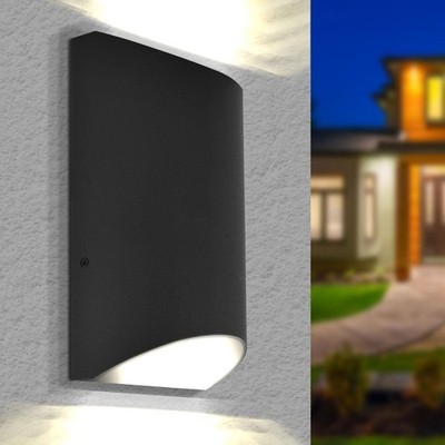 Luxrite LED Outdoor Up-Down Wall Sconce 3CCT Wattage Select IP65 8'' Aluminum ETL
