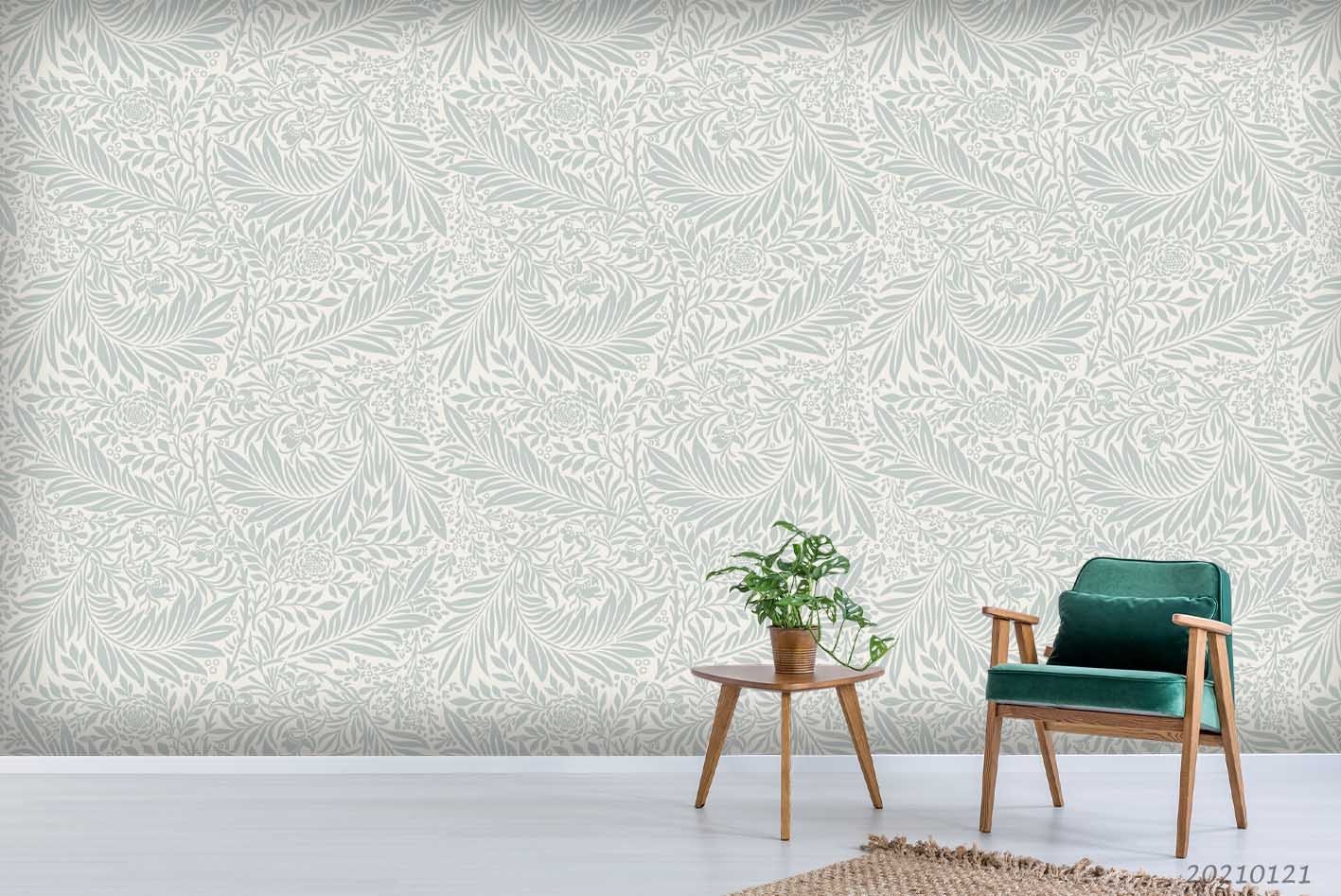 3D Flower Leaf Watercolor Pattern Wall Murals Wallpaper Murals Wall Sticker