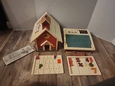 VTG 1971 Fisher-Price Play Family School 1972 School Days Desk W/ Accessories