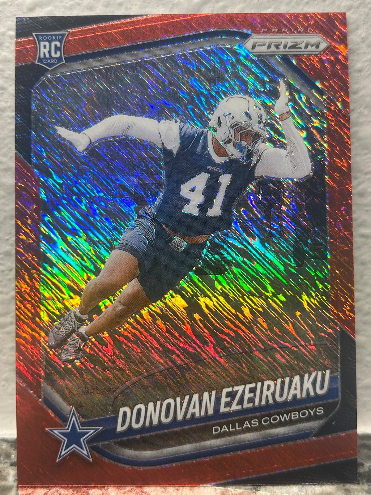 2025 Panini Prizm Donovan Ezeiruaku FOTL RED SHIMMER PRIZM /49 RC ROOKIE #314 SP