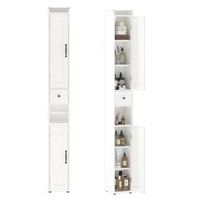 Narrow Bathroom Storage Cabinet 67" Tall Slim Bathroom Floor Cabinet