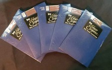 5 Pair Leggs CONTROL TOP ULTRA Sheer Elegance Size AB Satin Beige Pantyhose