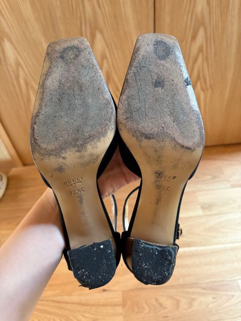 Gucci Pumps Sandals Ankle Strap Black Suede Size 37.5 US About 7.5 For Women thumbnail 17