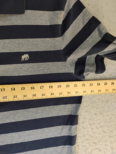 Camisa Polo Grande Banana Republic Para Hombres Azul Gris Rayas Manga Corta Informal Logo - Imagen 6 de 10