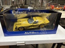 RARE AUTOART 1/18 SCALE PERFORMANCE PANOZ ESPERENTE GTR-1 GOLD MODEL CAR  MIB 