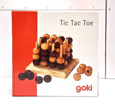 Goki Tic Tac Toe :  Wood; Good Used Condition & Complete with Instructions
