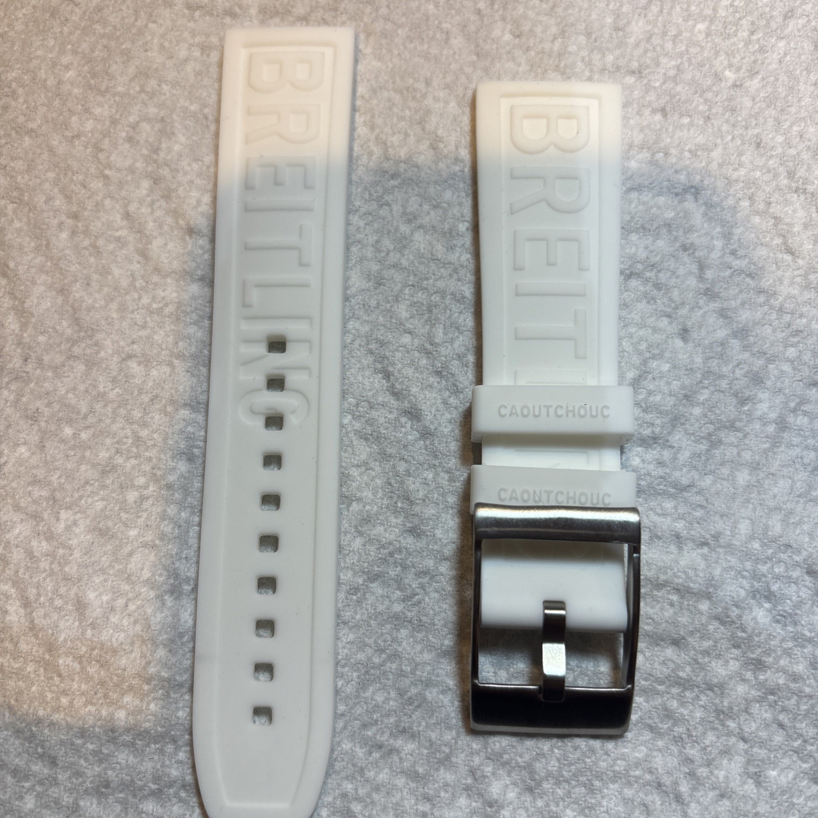 rubber breitling 22mm watch strap white - vintagewatches.pk