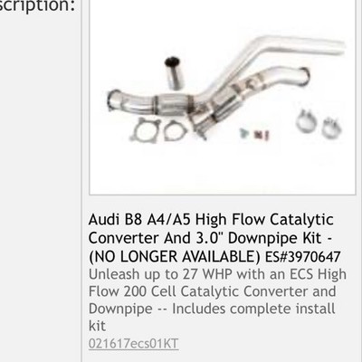 ECS Tuning Audi B8 B8.5 A4/A5 High Flow Cat