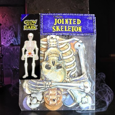 Amscan Glow in the Dark Jointed Skeleton Halloween Decoration 35 Inches