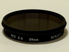 Nikon 39mm ND 4X Neutral Density Grey Glass Telephoto Lens Filter-Mint Condition