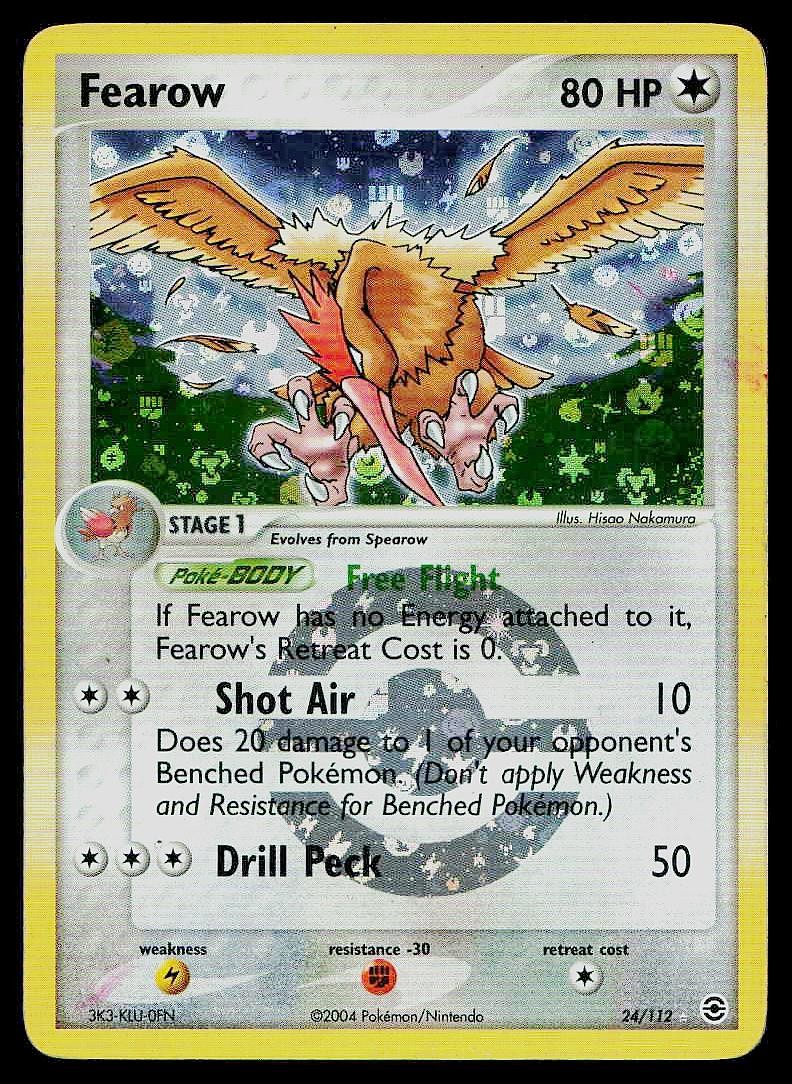 Pokemon Card FireRed & LeafGreen Fearow 24/112 Reverse Holo Rare | Small Stain