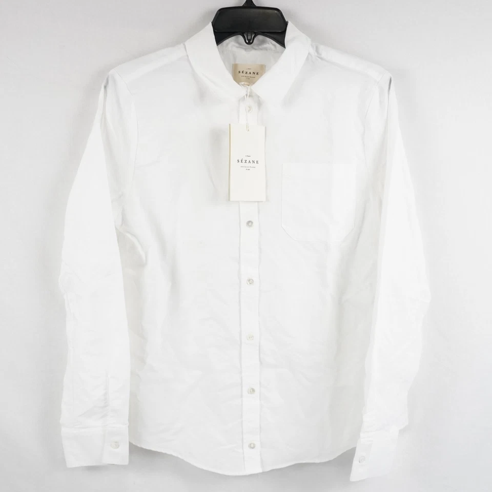 Camisa de manga larga de algodón con botones Sezane Chemise Tomboy blanca talla US 6