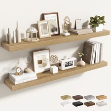 40 Inch Floating Shelves for Wall 2 Pack, 40" Wall Shelves 6.5"Wx40"L-2pcs Oak