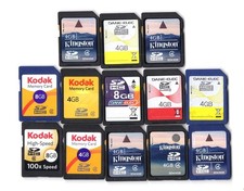 Lot Of 13x Kingston / Kodak / Dane-Elec 4GB / 8GB SDHC Camera Memory Cards