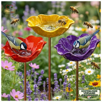 VogelträNke Blume Winterfest Metall Futterstation InsektenträNke 3 StüCk Garten