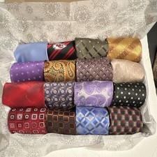 Mix Lot of 15 Men  s Multicolor Geometric Pointed Polyester Ties One Size