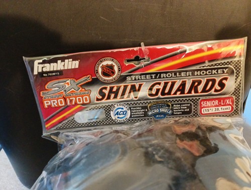 Franklin SX Street Extreme Pro 1700 Roller Hockey Shin Guards 11" Size L/XL NHL - Picture 2 of 6