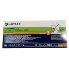 Halyard 48247 Fluidshield Wraparound Tie-On Masks ASTM Level 3 25/Bx