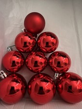 Set of Red Shatterproof Ornaments 8 Glossy  1 Bonus Matte Finish
