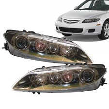 Headlight Assembly for 2006-2008 6 Halogen Replacement Polycarbonate Lens Pair