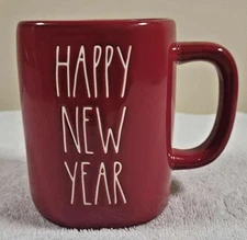 Rae Dunn Happy New Year Red Mug Dragon Design Artisan Collection Magenta
