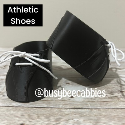 BLACK ATHLETIC Two-Stripe Replacement Shoes 16  Cabbage Patch Kids Doll Shoe