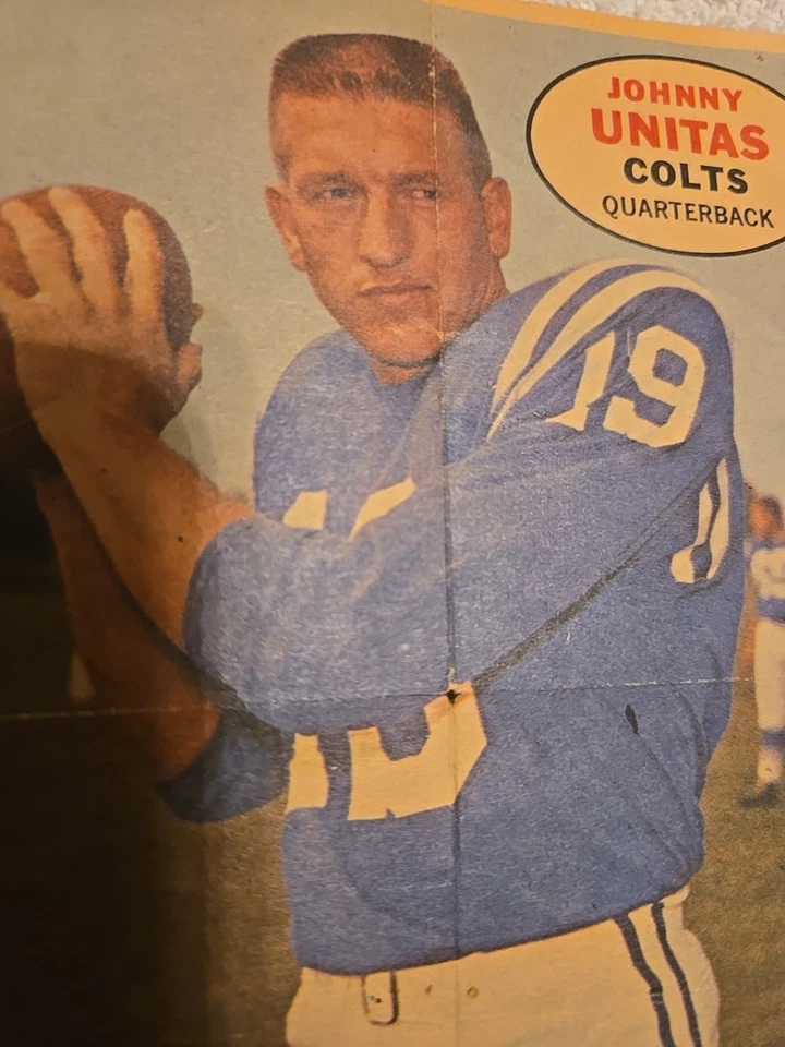 VINTAGE! JOHNNY UNITAS 1968 Topps FOOTBALL Poster  - Image 2 of 4