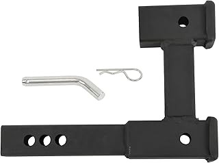 2'' Double Hitch Receiver Extension Riser Adapter Dual Trailer Tow Black