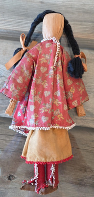 VINTAGE INDIANER INDIANER MAISHÜLSE PERLEN KLEID FRAU PUPPE 9,5''