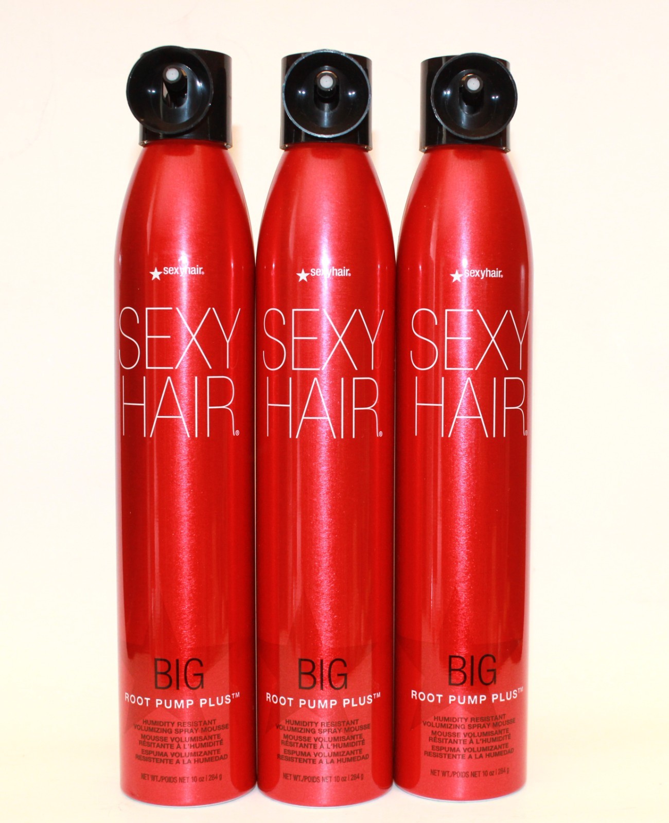 Sexy Hair Big Root Pump Plus Humidity Resistant Volumizing Mousse 10oz pack of 3