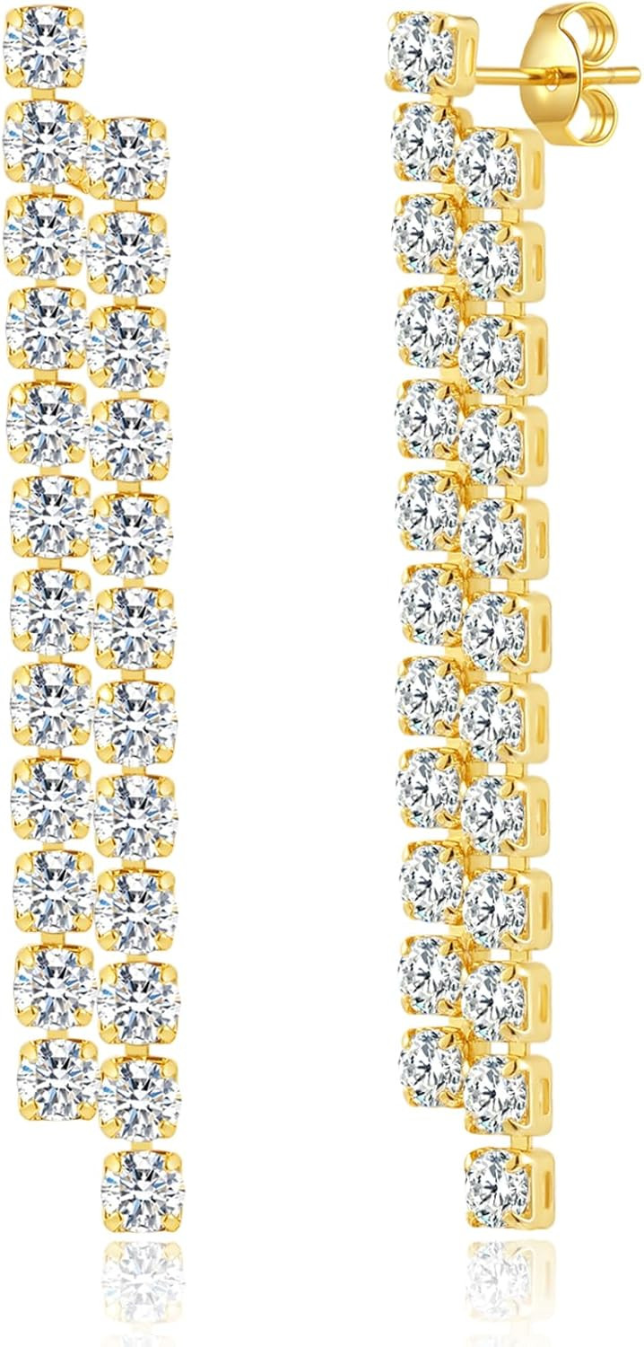 Dainty 14K Gold CZ Stud Earrings for Women Elegant & Minimalist