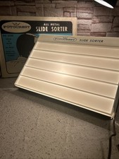 Vintage Illuminated Slide Sorter All Metal Holds 40-Slides Works 