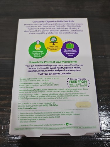 Culturelle Probiotic Digestive Daily Probiotic 50 Capsules Exp 11/2026+ New Y - Picture 2 of 3