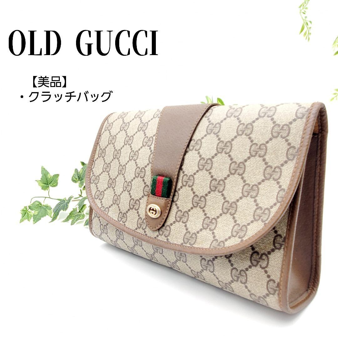 Vintage Gucci Sherry Line GG Clutch Bag in Excellent Condition from Japan