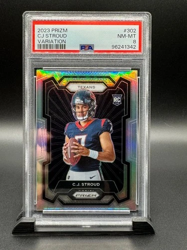 2023 Panini Prizm - Rookie Variation C.J. Stroud #302 Silver Prizm (RC) PSA 8