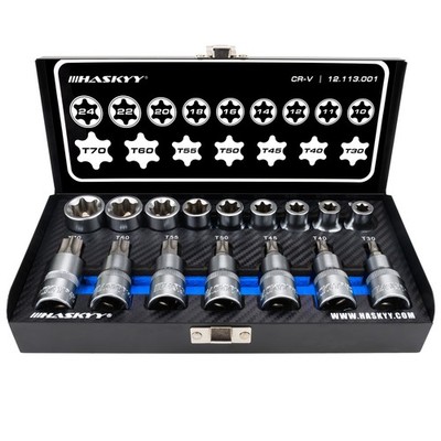 T30-T70 I E10-E24 Innen-Aussen-Torx-Steck-Nuss-Schlüssel-Set-Satz 1/2 Torx-Nüsse