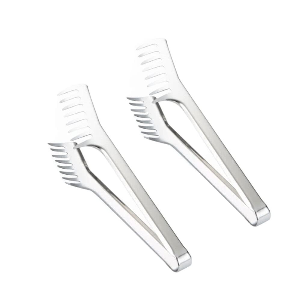 2 Pack Stainless Steel Pasta Tong, Large 9.4" m, Silver