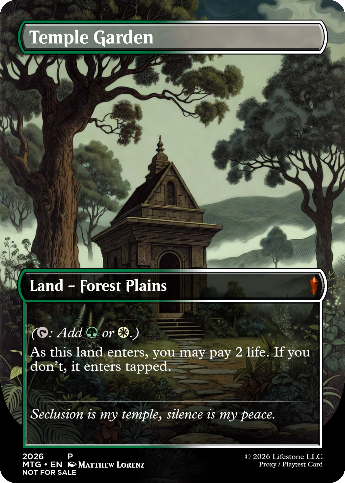 Temple Garden - Borderless - Premium Quality - Not Tournament Authorized