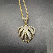Danbury Mint Vtg Gold Plated Sterling Diamond...