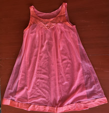 Vintage 50s Pink Babydoll Nighty Petite M Satin Trim