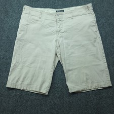 Vintage Polo Jeans Ralph Lauren Womens Size 14 Chino Shorts Tan Stretch Y2K