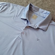 Callaway Polo Shirt Men's 2XL Opti Dri Blue Golf Performance Stretch Geometric