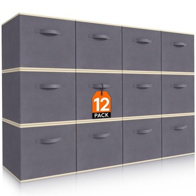 Lifewit Storage Cubes Foldable Fabric 12 Pack Gray