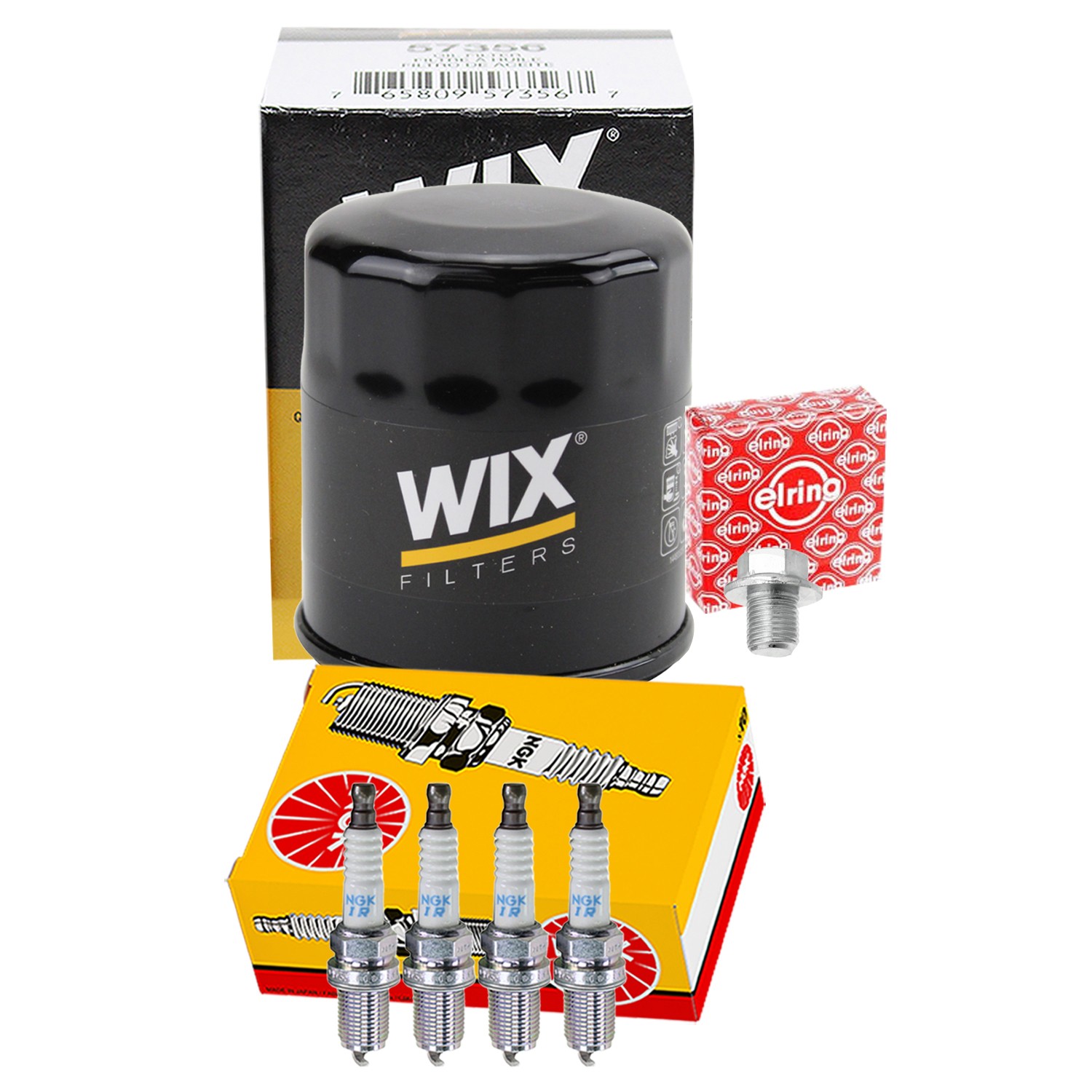 Wix Engine Oil Filter  NGK 4 Laser Iridium Spark Plugs kit for G20 Sentra 2L L4
