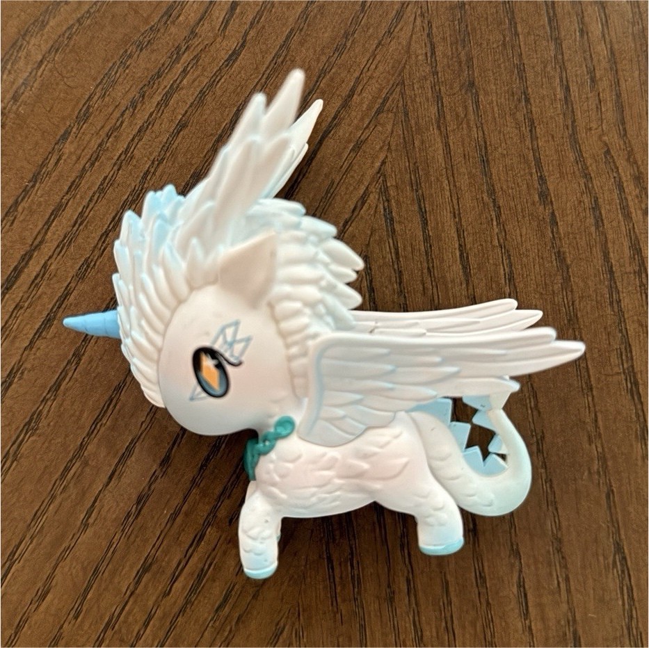 tokidoki Unicorno Dragon Vinyl Figurine, White & Blue Fantasy Creature