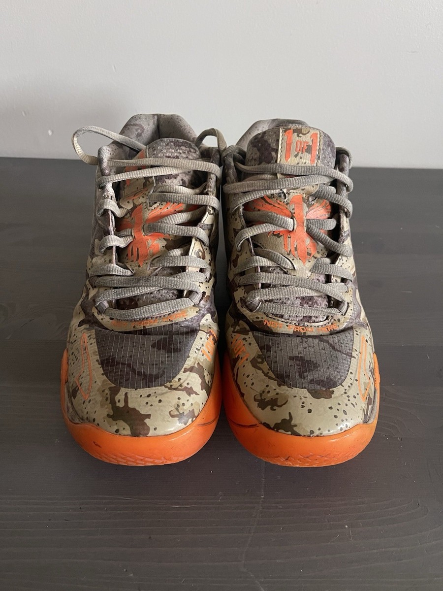 Melo Puma MB.01 Digital Camo Khaki Ultra Orange - Men's Size 9.5