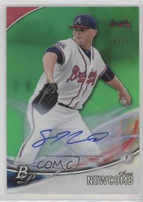 2016 Bowman Platinum Top Prospects Green 29/75 Sean Newcomb #TPA-SN Auto 0c6