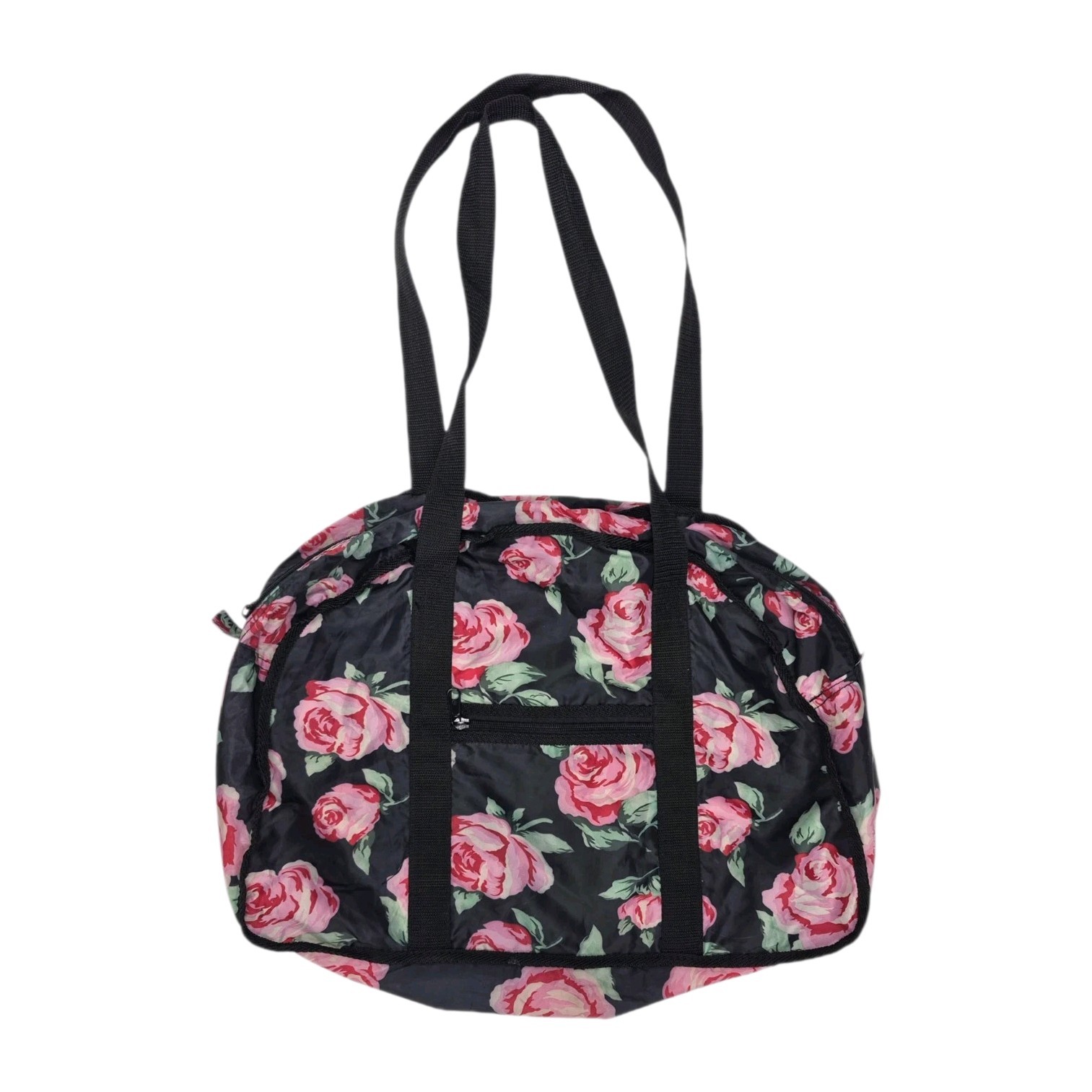 Vtg Avon 4 Piece Travel Set Women's Roses Floral Duffle Garment Makeup Bag 90's