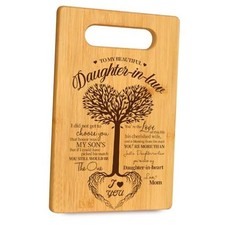 Daughter-in-law Heart Tree Inspirational Bamboo Cutting Board Gifts for